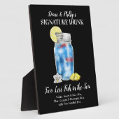 海の中で魚を2つ減らす・この飲み物をパーソナライズ フォトプラーク (側面)