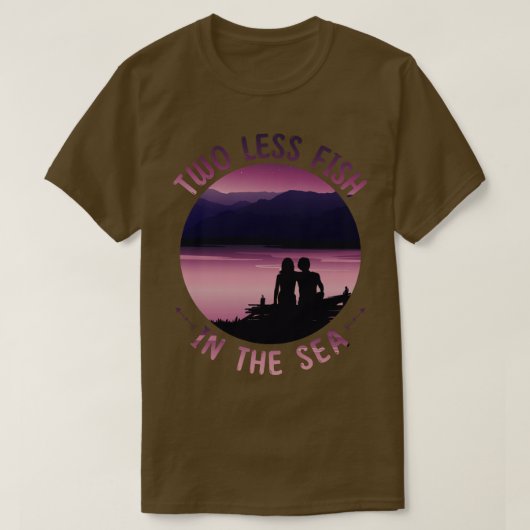 海の中で魚を2匹減らす1 Tシャツ (デザイン正面)