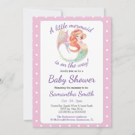 海の中にいるのが人魚のかわいい母親 招待状