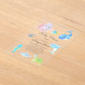 海の中のかわいいベビーシャワー案内状(郵送) アクリル招待状 (レイダウン)
