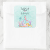 海の中のかわいい人魚と手作り|過去記事 スクエアシール (バッグ)