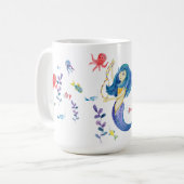 海の中のかわいい人魚 コーヒーマグカップ (正面左)