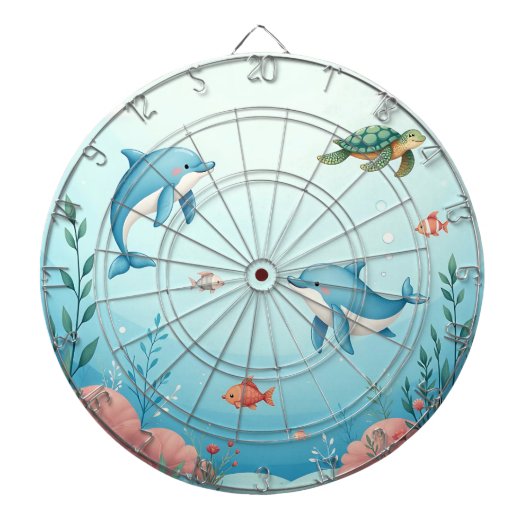海の中のかわいい子たち ダーツボード (正面)