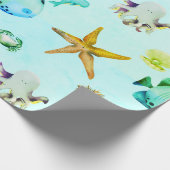 海の中のかわいい生き物たち ラッピングペーパー (角)