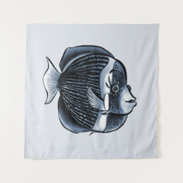 海の中のかわいい魚 タペストリー