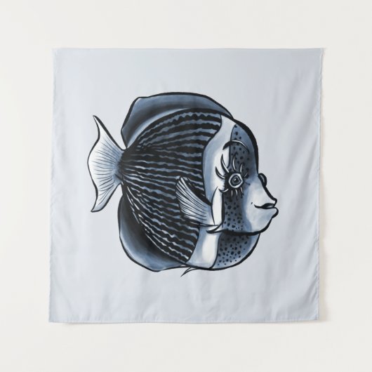 海の中のかわいい魚 タペストリー (正面)