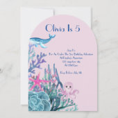 海の中のアドベンチャー誕生日カード 招待状 (正面)