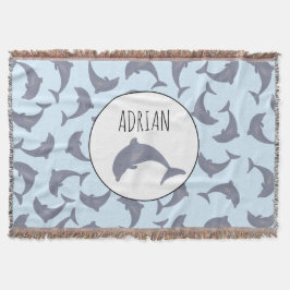 海の中のイルカのパターン スローブランケット