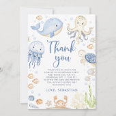 海の中のオーシャンアニマルズバースデーパーティー サンキューカード (正面)