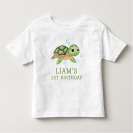 海の中のカメの1歳の誕生日 トドラーTシャツ