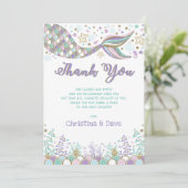 海の中のカワイイ人魚パーティー ベビーシャワー サンキューカード (スタンド正面)