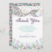 海の中のカワイイ人魚パーティー ベビーシャワー サンキューカード (正面/裏面)