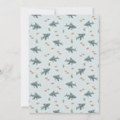 海の中のカワイイ少年 サメの6歳誕生日 招待状 (裏面)