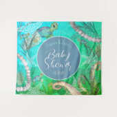 海の中のキュートなベイビーシャワー タペストリー (正面(横))