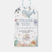海の中のクジラのギフトタグ ギフトタグ (正面)