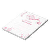 海の中のクジラの誕生日タイムカプセルメッセージ ノートパッド (回転)