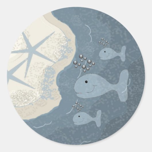 海の中のクジラ ラウンドシール (正面)