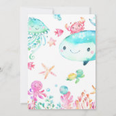 海の中のサマー ベイビーシャワー ニュートラル 招待状 (裏面)