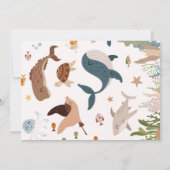 海の中のサメの誕生日パーティーに飛び込め 招待状 (裏面)