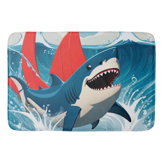 海の中のサメ バスマット (正面)