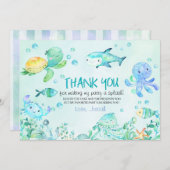 海の中のスプラッシュ 誕生日ありがとうカード サンキューカード (正面/裏面)