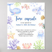 海の中のタイムカプセル 1歳の誕生日 ポスター (正面)