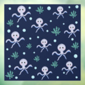 海の中のタコの子供向けパターン ウィンドウサイン (シート3)