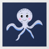 海の中のタコの子供向けパターン ウィンドウサイン (シート)