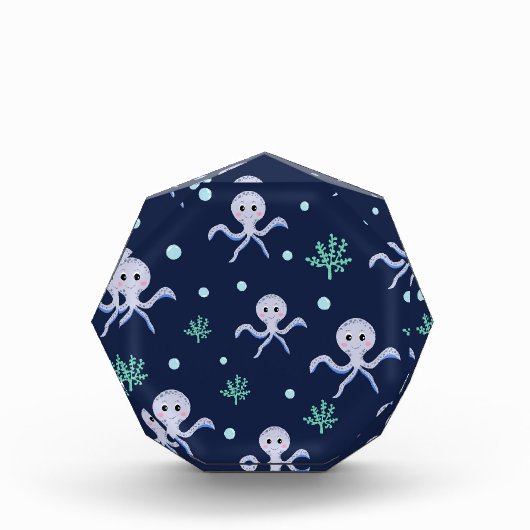 海の中のタコの子供向けパターン フォトブロック (正面)