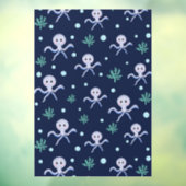 海の中のタコの子供向け模様 ウィンドウサイン (シート3)