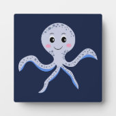 海の中のタコの子供向け模様 フォトプラーク (正面)