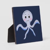 海の中のタコの子供向け模様 フォトプラーク (正面)