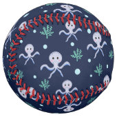 海の中のタコの子供柄 ソフトボール (正面左)