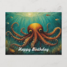 海の中のタコ　お誕生日おめでとう
