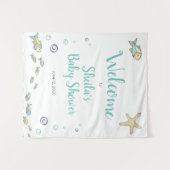 海の中のテーマのベビーシャワーのご案内 タペストリー (正面(横))