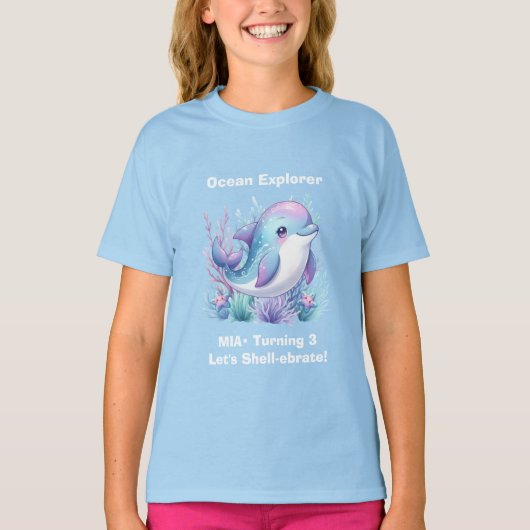 海の中のバースデーガールTシャツ Tシャツ (正面)