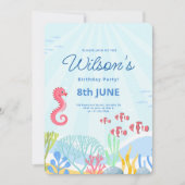 海の中のパーティー, 海の動物の誕生日 招待状 (正面)