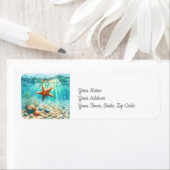 海の中のヒトデ 沿岸のビーチ ラベル (インサイチュ)