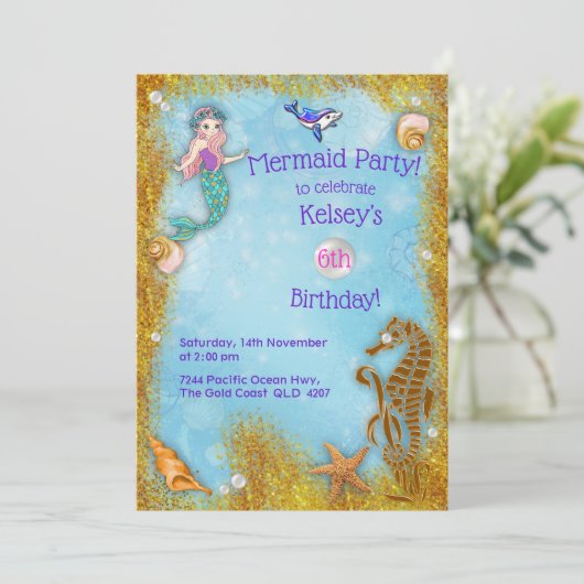 海の中のファンタジー人魚パーティー 招待状 (スタンド正面)