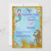 海の中のファンタジー マーメイドパーティー 招待状 (正面)