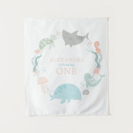 海の中のファーストバースデー タペストリー