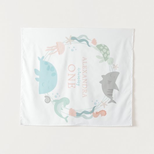 海の中のファーストバースデー タペストリー (正面(横))