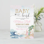 海の中のベイビーオンボード招待状 ガール 招待状 (スタンド正面)