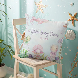 海の中のベイビーシャワーのスロー枕 クッション