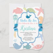 海の中のベイビーシャワーの招待状 招待状 (正面)