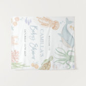 海の中のベイビーシャワーバックドロップタペストリー タペストリー (正面(横))