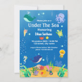 海の中のベイビーシャワー招待状 招待状 (正面)