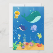 海の中のベイビーシャワー招待状 招待状 (裏面)
