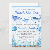 海の中のベイビーシャワー招待状 招待状 (正面/裏面)