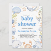 海の中のベビーシャワー招待状 招待状 (正面)